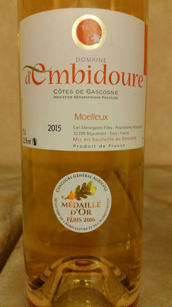 Côtes de Gascogne 2015 Domaine d'Embidoure (moelleux)