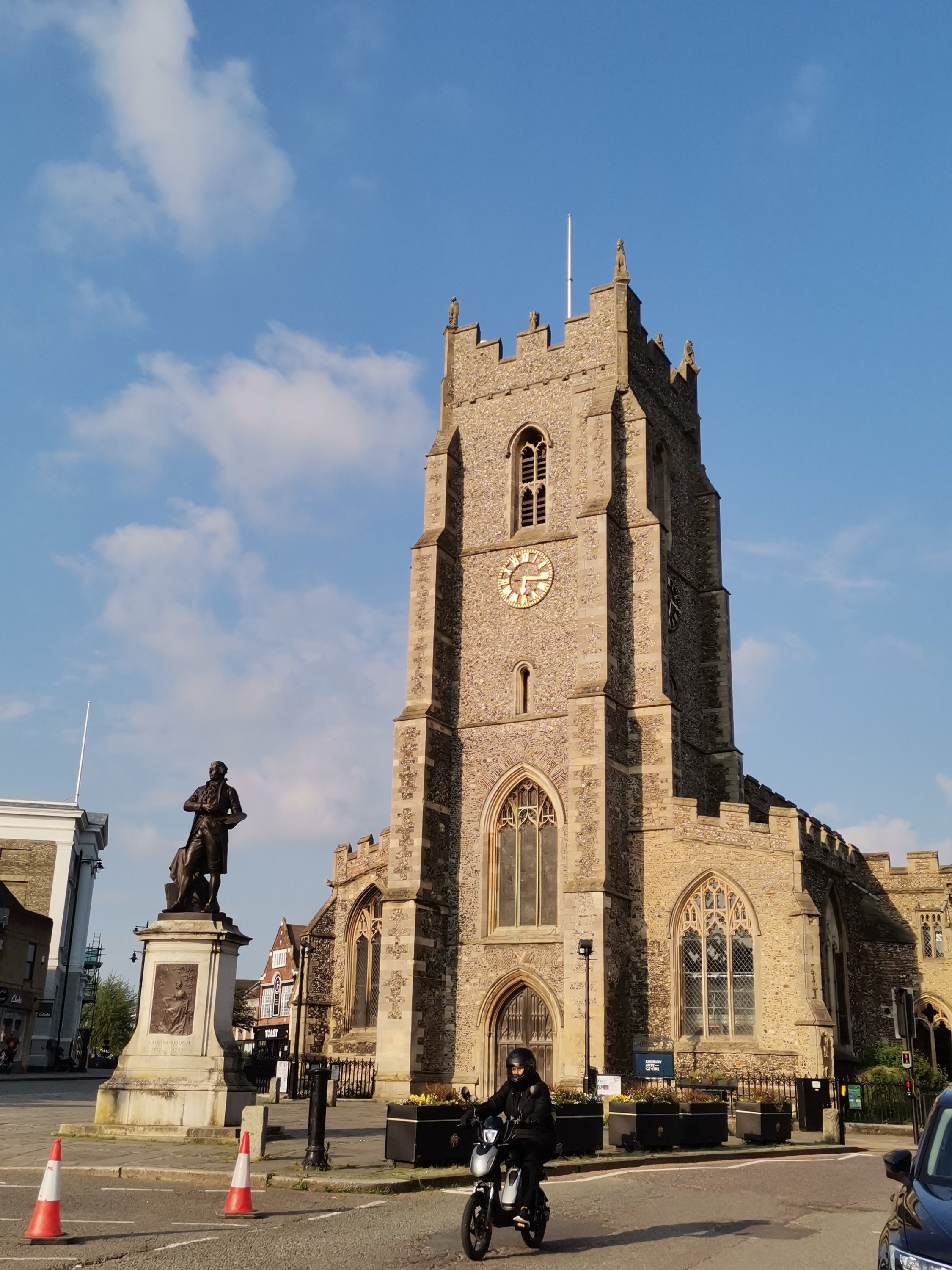 Sudbury et la statue de Gainsborough